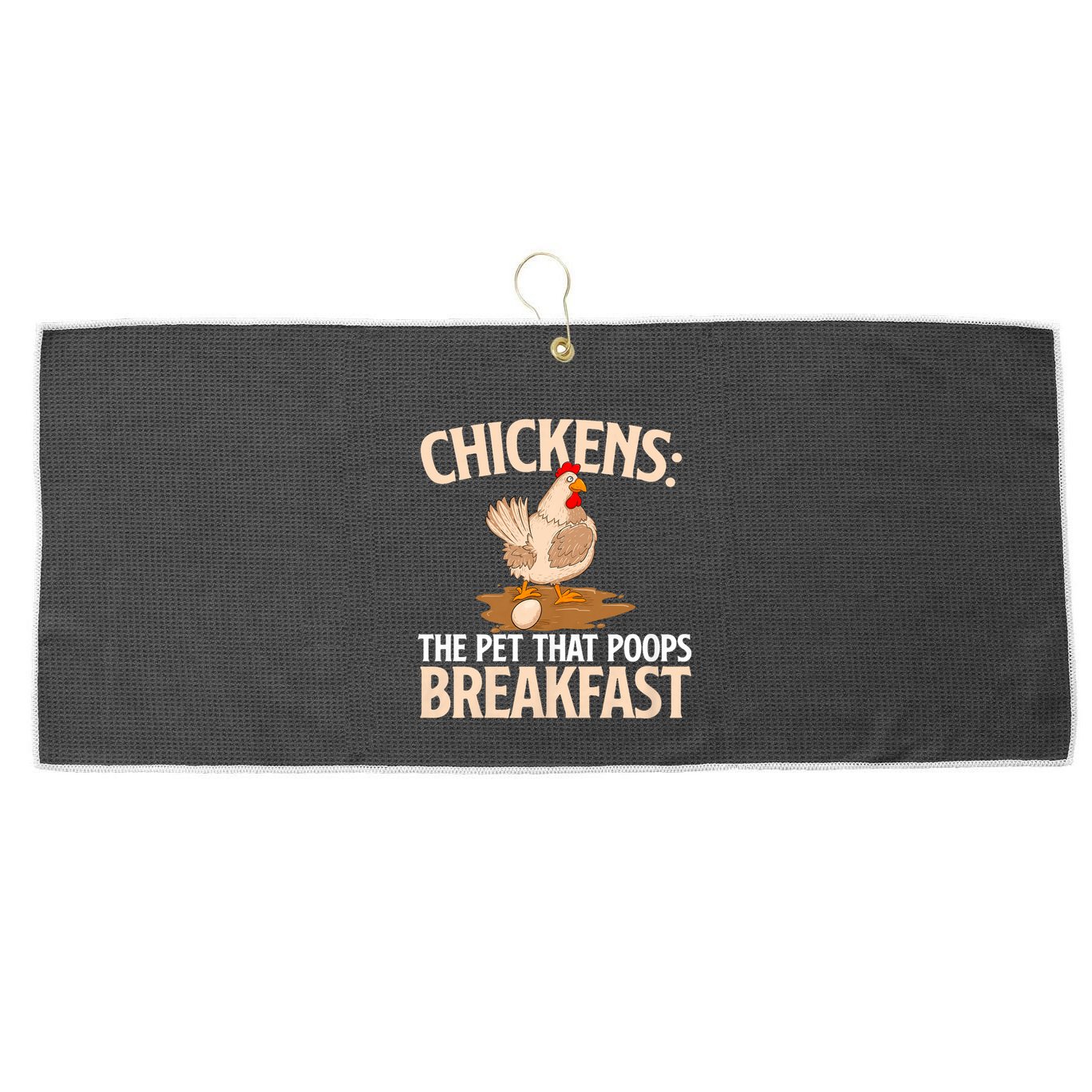 Fluent In Fowl Language Farm Animal Poultry Owner Large Microfiber Waffle Golf Towel