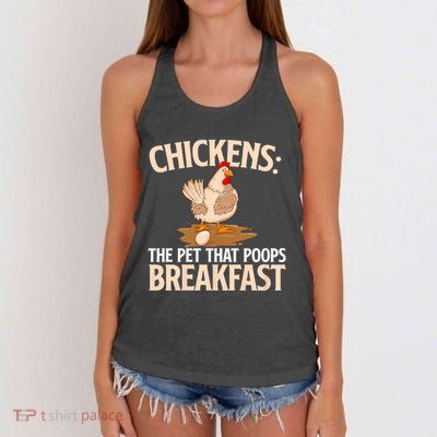Fluent In Fowl Language Farm Animal Poultry Owner Women's Knotted Racerback Tank