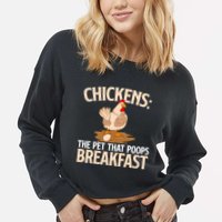 Fluent In Fowl Language Farm Animal Poultry Owner Cropped Pullover Crew