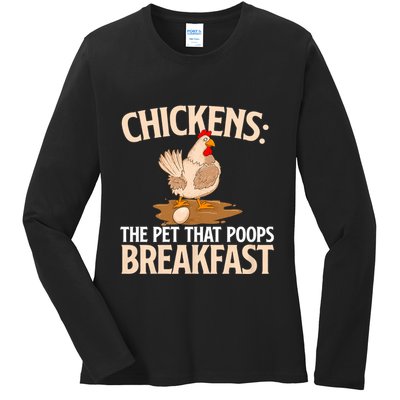 Fluent In Fowl Language Farm Animal Poultry Owner Ladies Long Sleeve Shirt