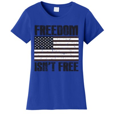 Freedom Isn't Free Vintage American Flag Memorial Day July 4 Cool Gift Women's T-Shirt