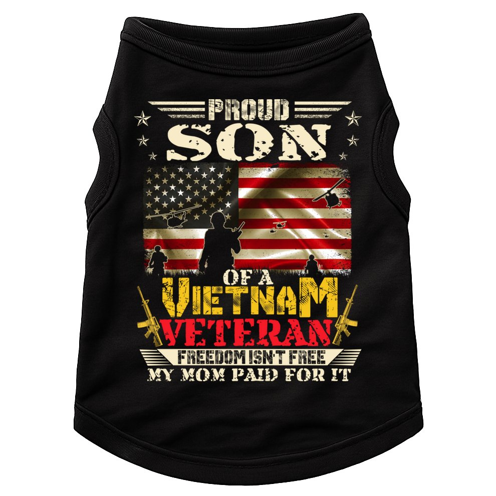 Freedom Isn't Freegiftproud Son Of A Vietnam Veteran Mom Gift Doggie Tank