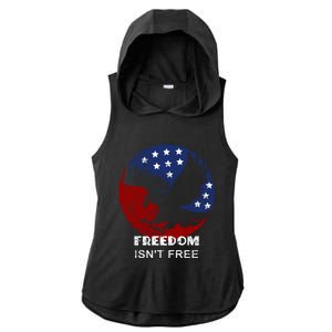 Freedom Isn't Free Patriotic Eagle Distressed Cute Gift Ladies PosiCharge Tri-Blend Wicking Draft Hoodie Tank