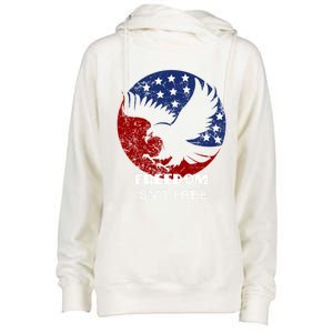 Freedom Isn't Free Patriotic Eagle Distressed Cute Gift Womens Funnel Neck Pullover Hood