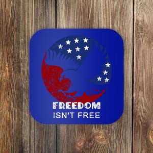 Freedom Isn't Free Patriotic Eagle Distressed Cute Gift Coaster