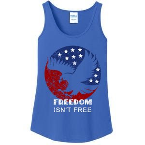 Freedom Isn't Free Patriotic Eagle Distressed Cute Gift Ladies Essential Tank