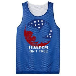 Freedom Isn't Free Patriotic Eagle Distressed Cute Gift Mesh Reversible Basketball Jersey Tank