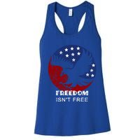 Freedom Isn't Free Patriotic Eagle Distressed Cute Gift Women's Racerback Tank