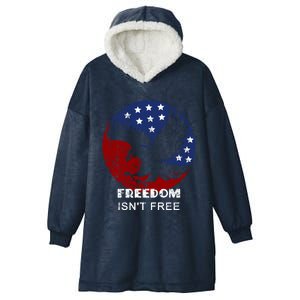 Freedom Isn't Free Patriotic Eagle Distressed Cute Gift Hooded Wearable Blanket