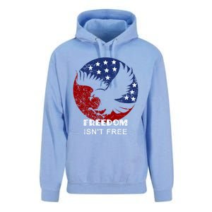 Freedom Isn't Free Patriotic Eagle Distressed Cute Gift Unisex Surf Hoodie