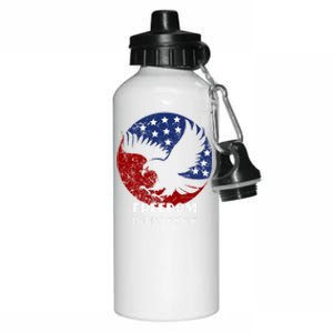 Freedom Isn't Free Patriotic Eagle Distressed Cute Gift Aluminum Water Bottle