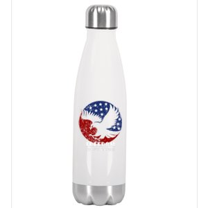 Freedom Isn't Free Patriotic Eagle Distressed Cute Gift Stainless Steel Insulated Water Bottle