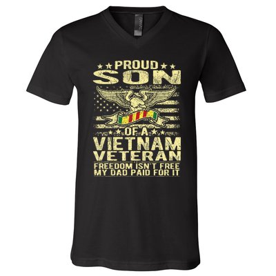 Freedom IsnT Free Proud Son Of A Vietnam Veteran Gift V-Neck T-Shirt