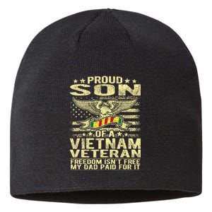 Freedom IsnT Free Proud Son Of A Vietnam Veteran Gift Sustainable Beanie