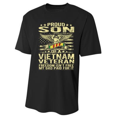 Freedom IsnT Free Proud Son Of A Vietnam Veteran Gift Performance Sprint T-Shirt