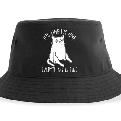 Funny It's Fine I'm Fine Everything Is Fine Sustainable Bucket Hat