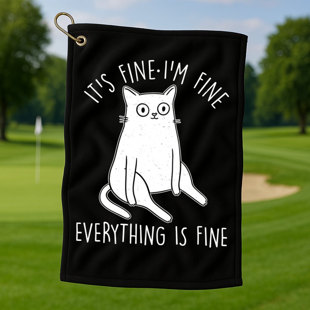 Funny It's Fine I'm Fine Everything Is Fine Golf Towel