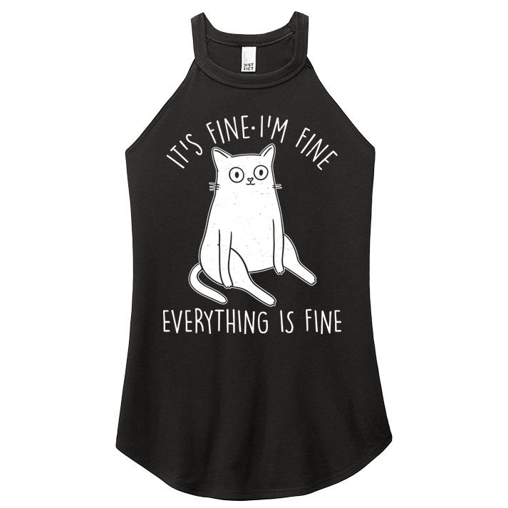 Funny It's Fine I'm Fine Everything Is Fine Women's Perfect Tri Rocker Tank