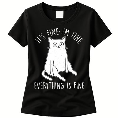 Funny It's Fine I'm Fine Everything Is Fine Womens T-Shirt