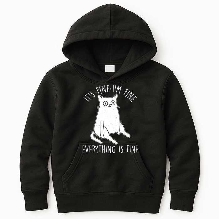 Funny It's Fine I'm Fine Everything Is Fine Kids Hoodie