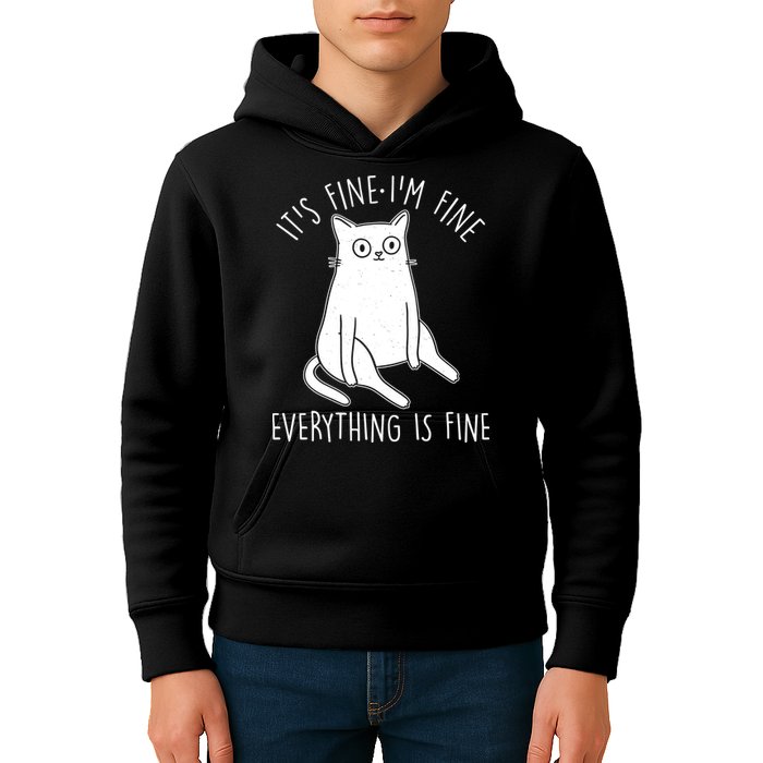Funny It's Fine I'm Fine Everything Is Fine Kids Hoodie