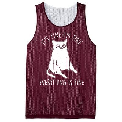 Funny It's Fine I'm Fine Everything Is Fine Mesh Reversible Basketball Jersey Tank