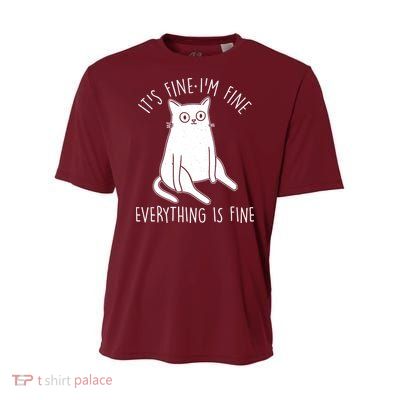 Funny It's Fine I'm Fine Everything Is Fine Youth Performance Sprint T-Shirt