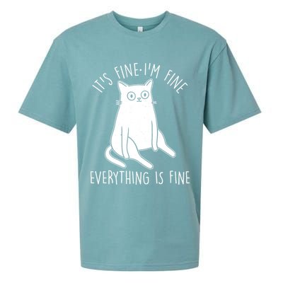 Funny It's Fine I'm Fine Everything Is Fine Sueded Cloud Jersey T-Shirt