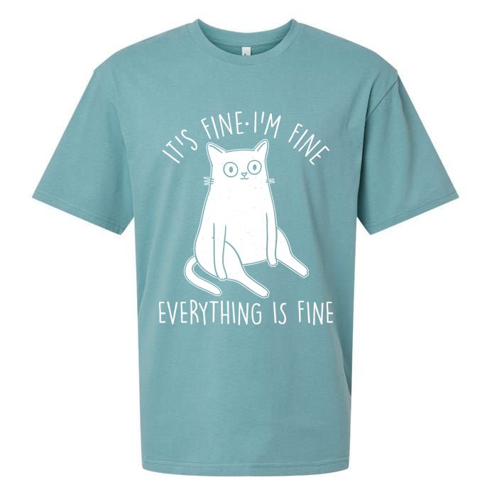 Funny It's Fine I'm Fine Everything Is Fine Sueded Cloud Jersey T-Shirt