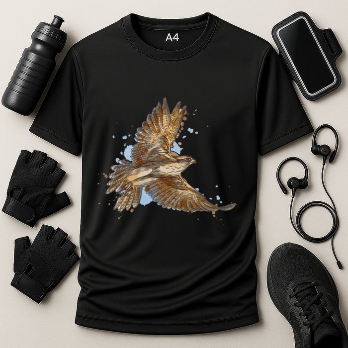 Falcon In Flight From A Splash Performance Shirt