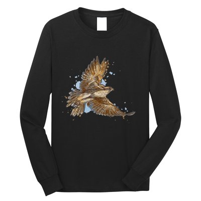 Falcon In Flight From A Splash Long Sleeve Shirt