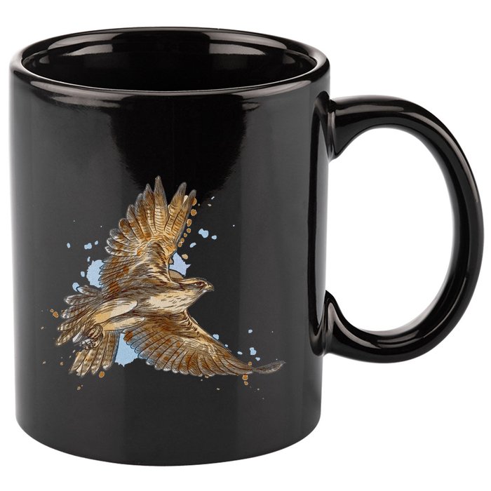 Falcon In Flight From A Splash 11oz C Handle Ceramic Mug