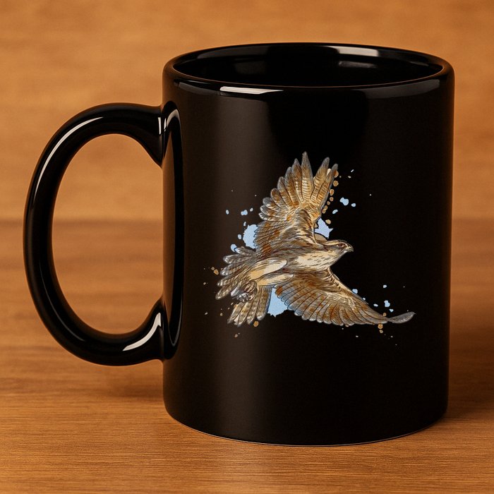 Falcon In Flight From A Splash 11oz C Handle Ceramic Mug