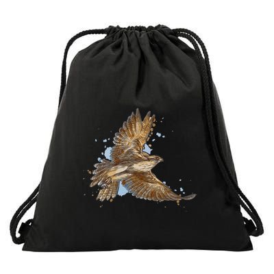 Falcon In Flight From A Splash Drawstring Bag