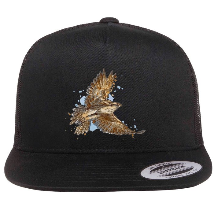 Falcon In Flight From A Splash Flatbill Hat
