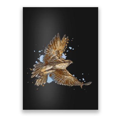 Falcon In Flight From A Splash Poster
