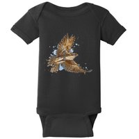 Falcon In Flight From A Splash Baby Bodysuit