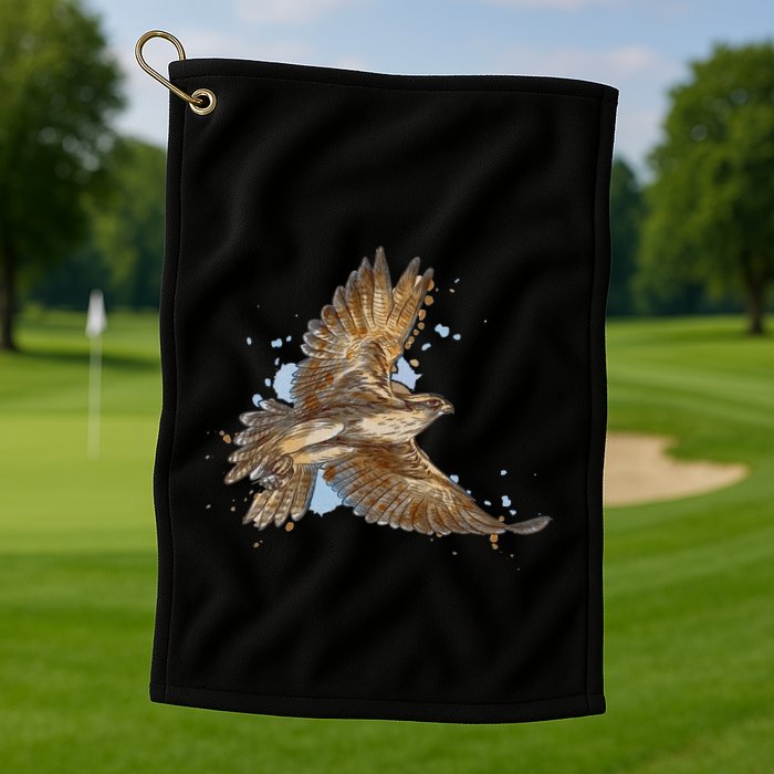 Falcon In Flight From A Splash Golf Towel