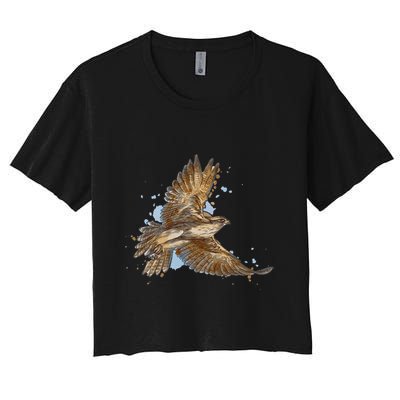 Falcon In Flight From A Splash Crop Top