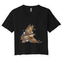 Falcon In Flight From A Splash Crop Top