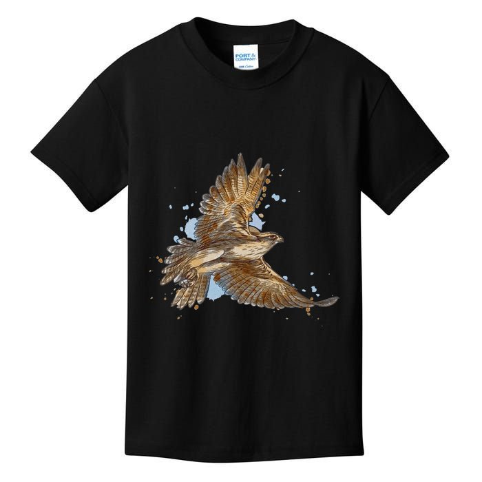 Falcon In Flight From A Splash Kids T-Shirt