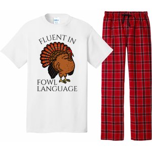 Fluent In Fowl Language Funny Chicken Lovers Thanksgiving Pajama Set