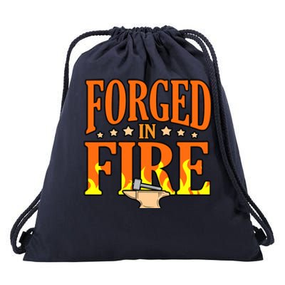 Forged In Fire Blacksmith Forge Forging Forger Graphic Drawstring Bag