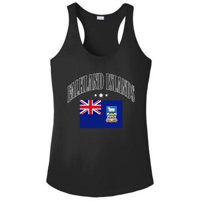 Falkland Islands Flag Patriotic Throwback Ladies PosiCharge Competitor Racerback Tank