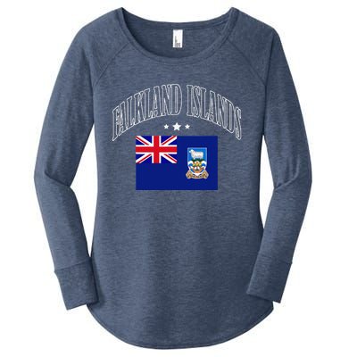 Falkland Islands Flag Patriotic Throwback Women's Perfect Tri Tunic Long Sleeve Shirt