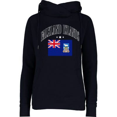 Falkland Islands Flag Patriotic Throwback Womens Funnel Neck Pullover Hood