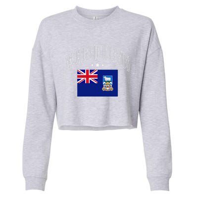 Falkland Islands Flag Patriotic Throwback Cropped Pullover Crew