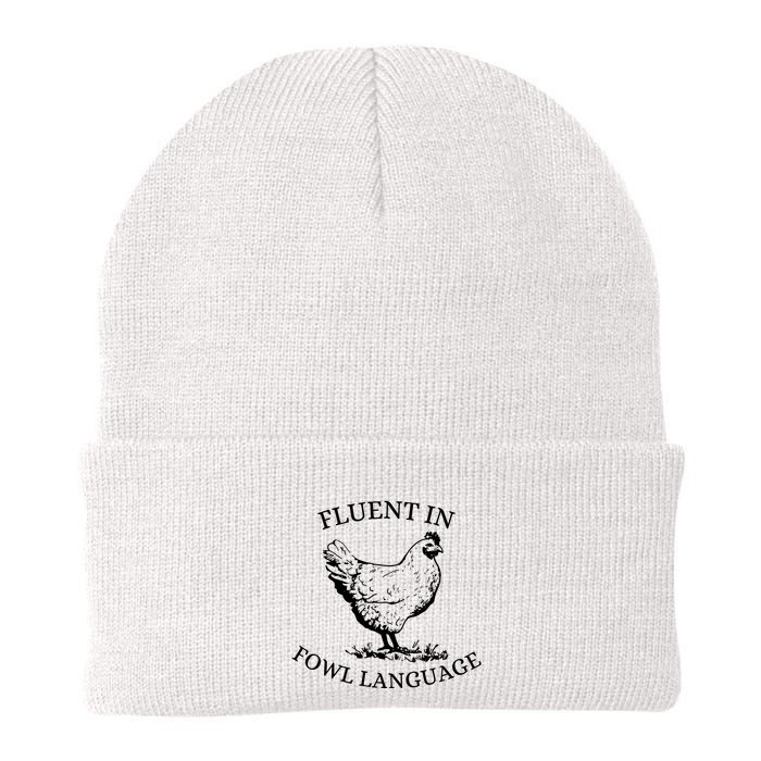 Fluent In Fowl Language Knit Cap Winter Beanie
