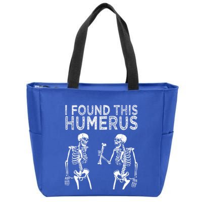 Funny I Found This Humerus Boo Ghost Halloween Costume Zip Tote Bag