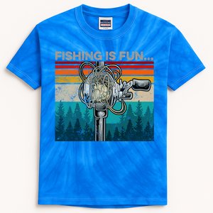 Fishing Is Fun Humor Outdoor Fishing Bass Pun Fisher Gift Cool Gift Kids Tie-Dye T-Shirt